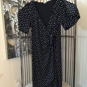 Polka dot wrap dress